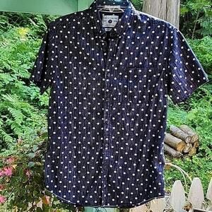 Cactus Man Slim Fit Star Print Short Sleeve Shirt - Medium